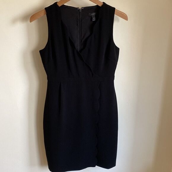J CREW Scalloped Faux Wrap Sleeveless Sheath Dress - Picture 11 of 11